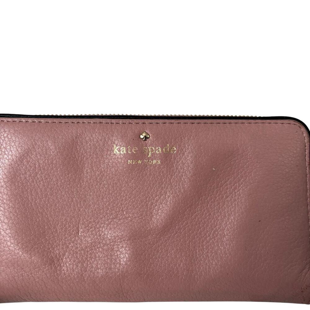 Kate Spade New York Cobble Hill Lacey Wallet Pink Mauve Leather Zip PWRU1801 - Picture 7 of 15